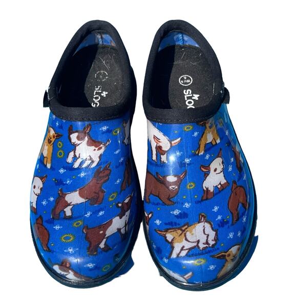 Sloggers Women’s Slip-On Garden Rain Shoes with Baby Goat Print Size 6 EUC - Picture 14 of 14
